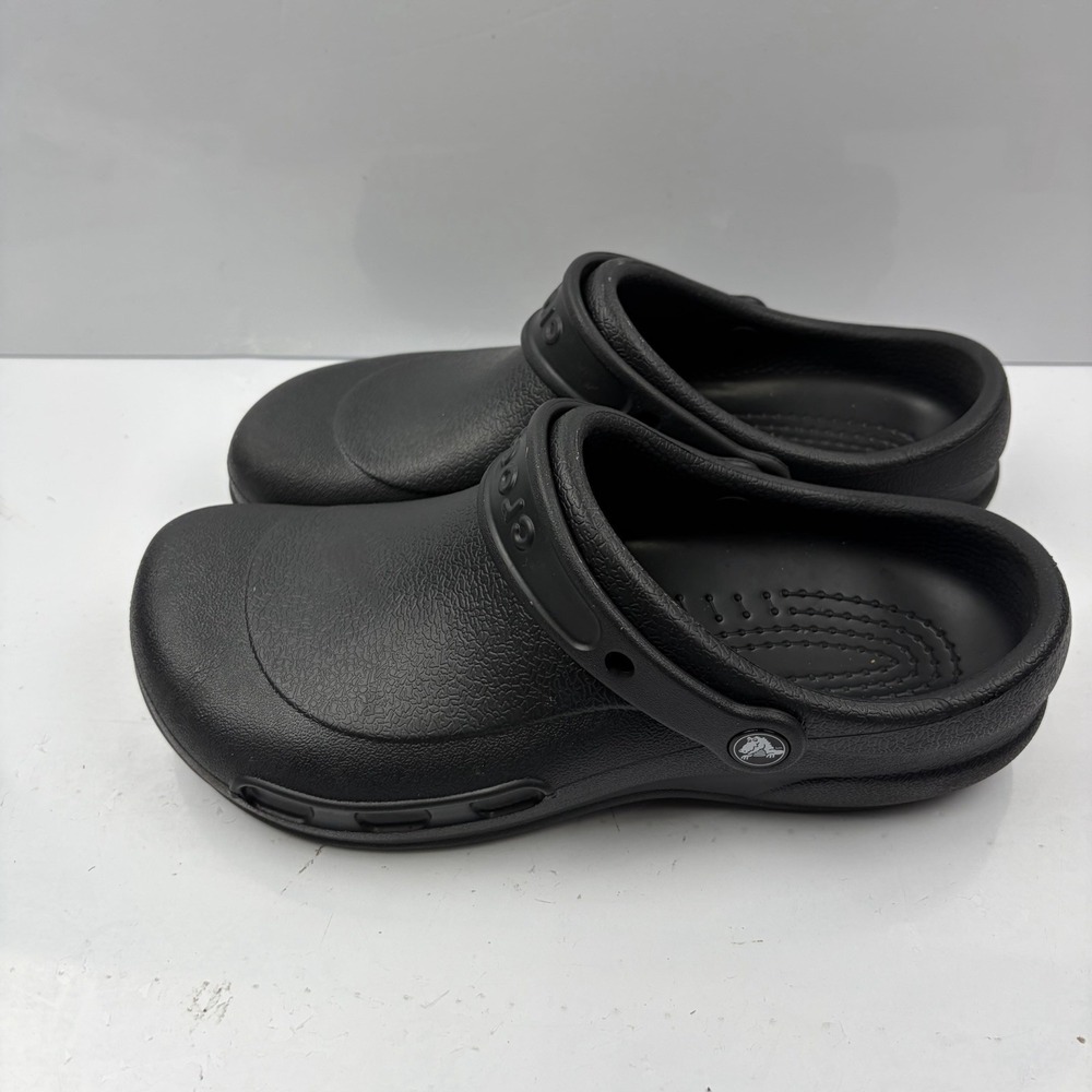 Crocs Bistro Work Clogs Black Slip Resistant Men's 9 Women's 11 Unisex EUC